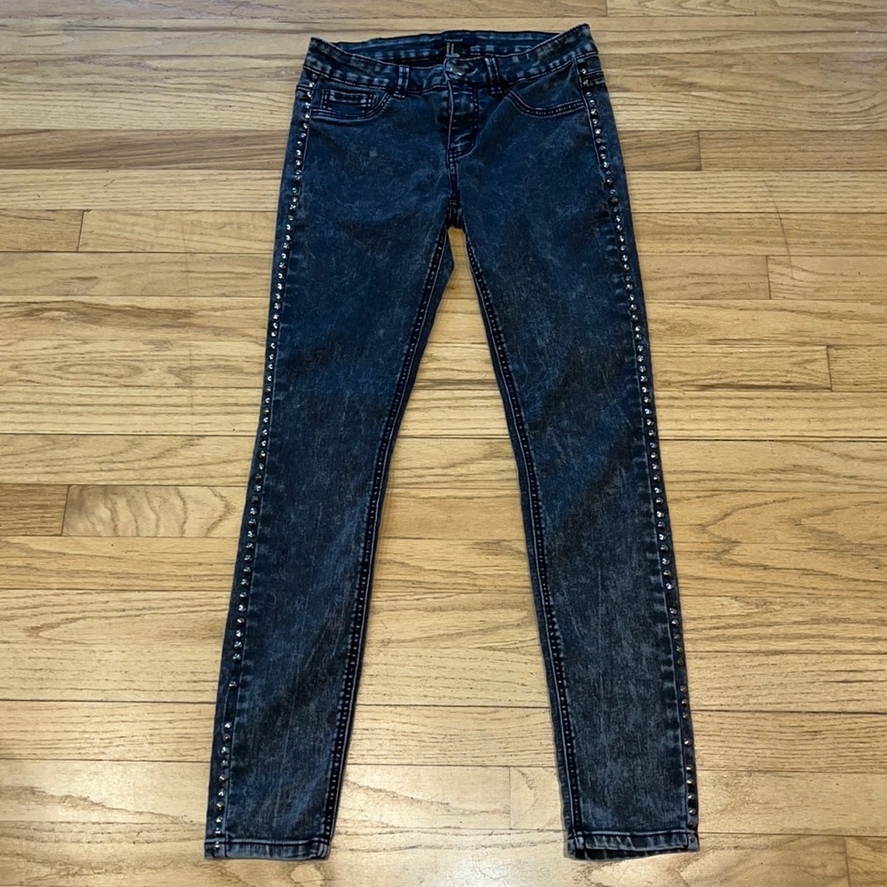 Forever 21 Black Wash Jeans w/Metal Studs